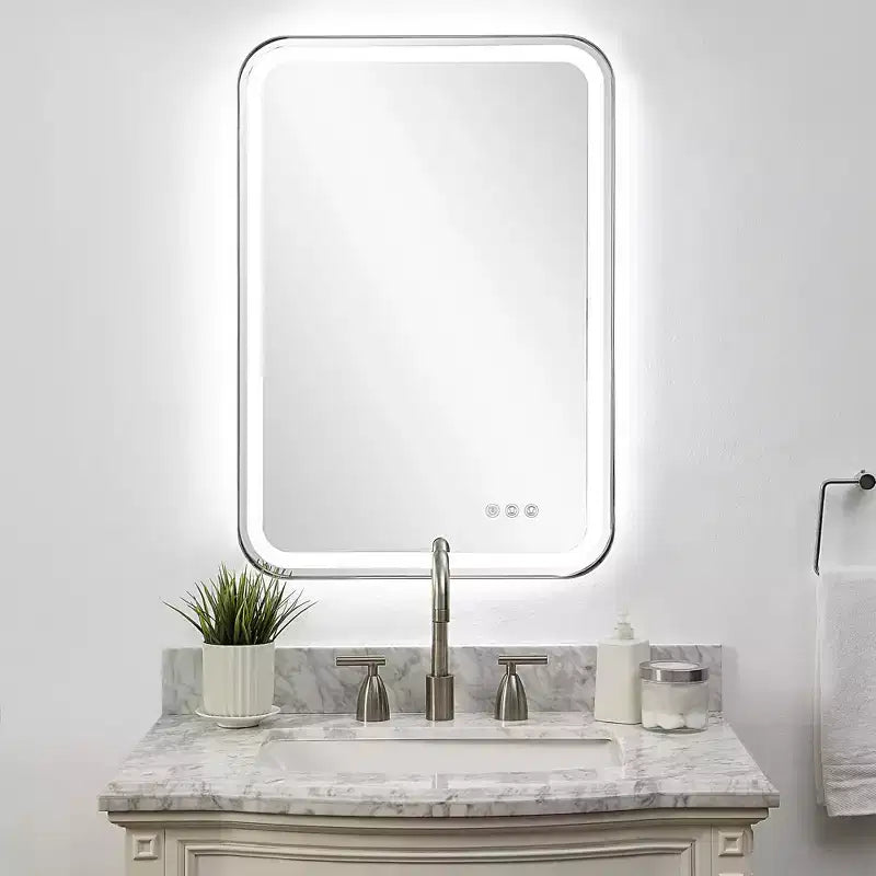 Miroir Mural LED Uttermost Crofton Nickel Poli 22 1/4 x 32 1/4