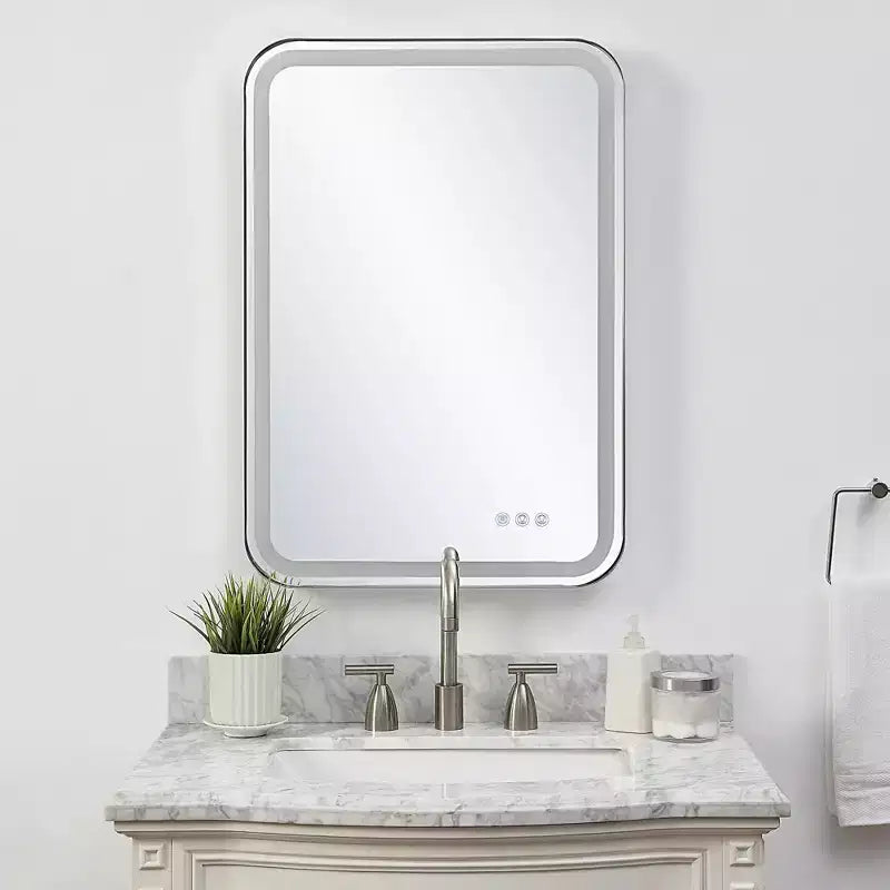 Miroir Mural LED Uttermost Crofton Nickel Poli 22 1/4 x 32 1/4