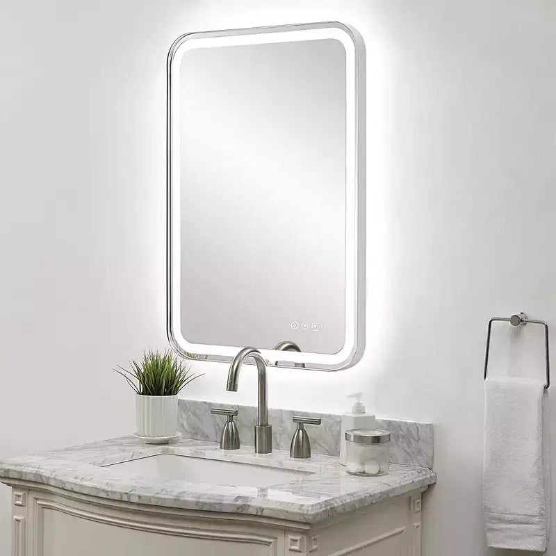 Miroir Mural LED Uttermost Crofton Nickel Poli 22 1/4 x 32 1/4