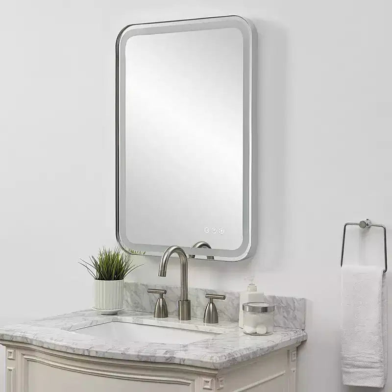 Miroir Mural LED Uttermost Crofton Nickel Poli 22 1/4 x 32 1/4