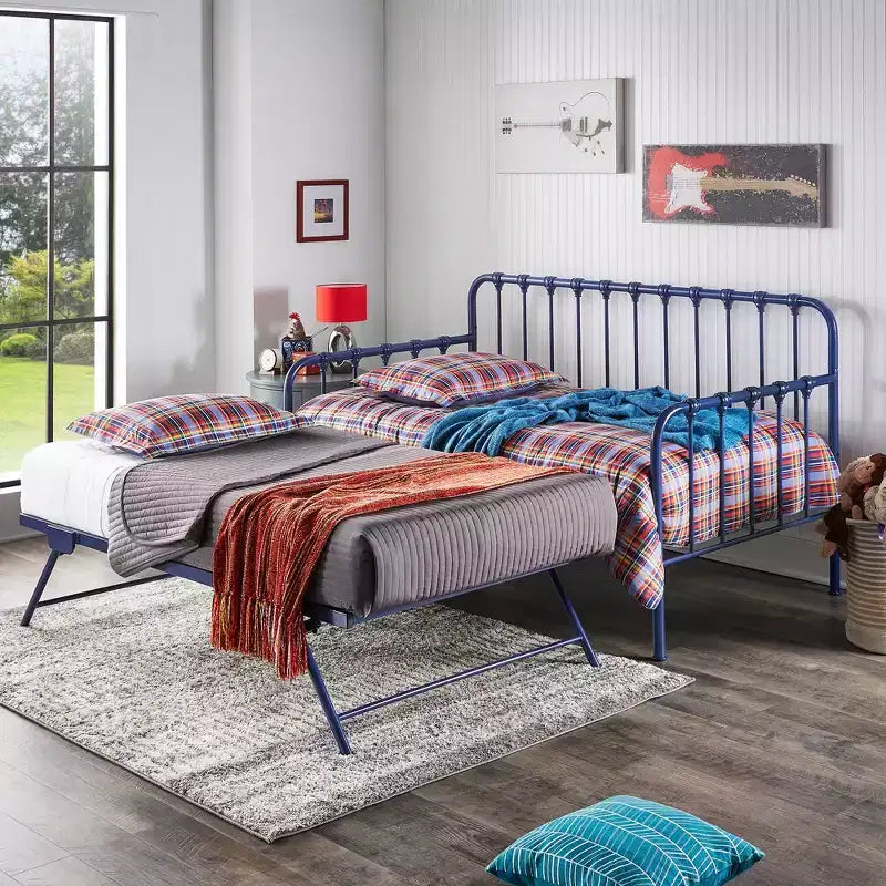 Lit de repos Yorkshire avec lit gigogne relevable – Bleu marine – iNSPIRE Q
