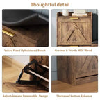 Meuble à chaussures avec banc, 4 tiroirs basculants et étagère supérieure ouverte, banc de rangement en bois, adapté pour l'entrée ou le salon, marron.