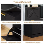 Meuble à chaussures avec banc, 4 tiroirs basculants et étagère supérieure ouverte, banc de rangement en bois, adapté pour l'entrée ou le salon, marron.