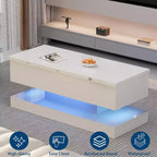 Table basse relevable de 120 cm, table de rangement moderne pour salon, salle à manger, bureau à domicile - 120 L*49 l*45 H cm