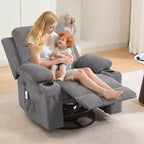 Fauteuil inclinable pivotant et berçant avec massage et chauffage