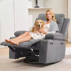 Fauteuil inclinable pivotant et berçant avec massage et chauffage