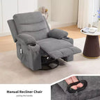 Fauteuil inclinable pivotant et berçant avec massage et chauffage