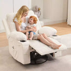 Fauteuil inclinable pivotant et berçant avec massage et chauffage