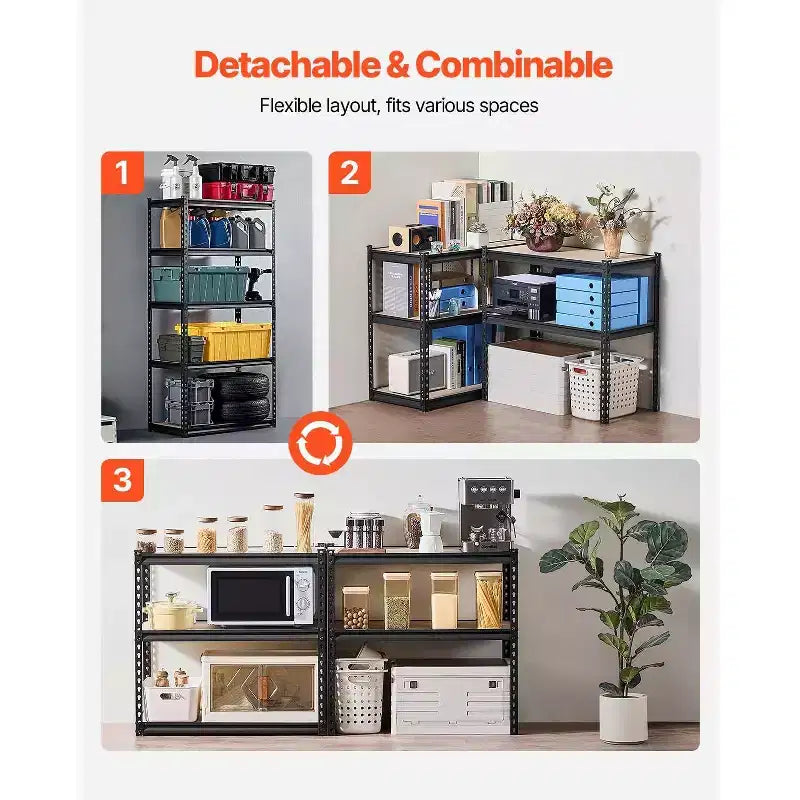 Étagères de rangement, 907 kg, Étagères de rangement de garage à 5 niveaux, 40,6 P x 81,3 L x 159,5 H Étagères métalliques réglables pour garage Étagère utilitaire