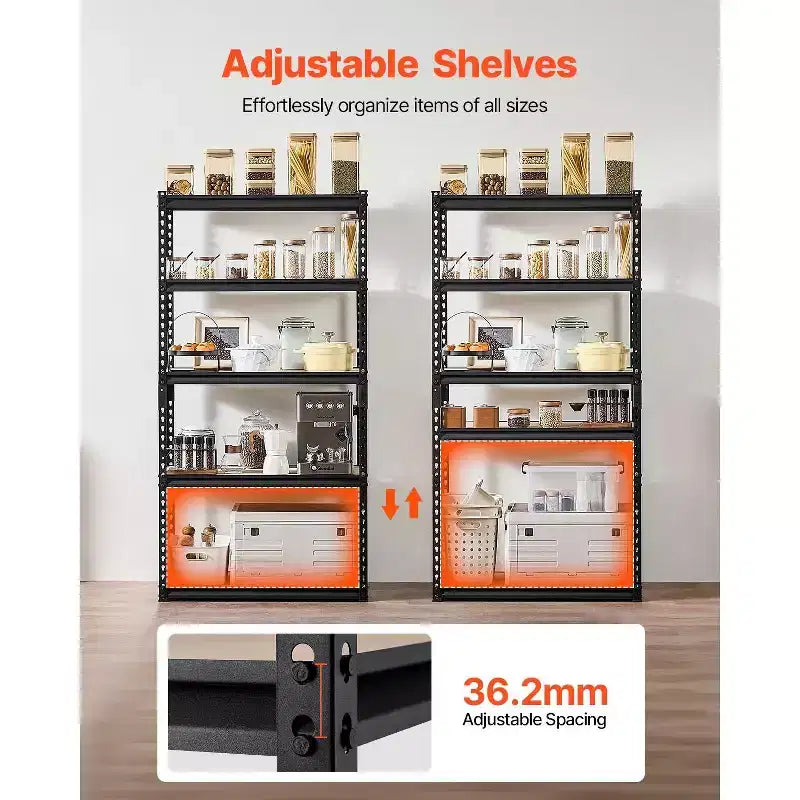 Étagères de rangement, 907 kg, Étagères de rangement de garage à 5 niveaux, 40,6 P x 81,3 L x 159,5 H Étagères métalliques réglables pour garage Étagère utilitaire