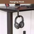 Bureau électrique assis-debout 140 cm noir, hauteur réglable, préréglages de mémoire, sac de rangement, bureau ergonomique pour la maison, le bureau et le jeu sur PC