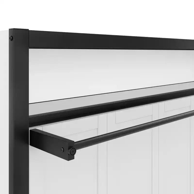 Lit escamotable double avec étagères, lit mural en métal avec design pliable pour petits espaces