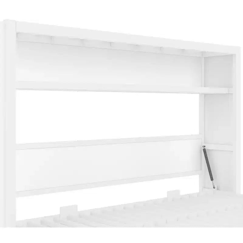 Lit escamotable double avec étagères, lit mural en métal avec design pliable pour petits espaces