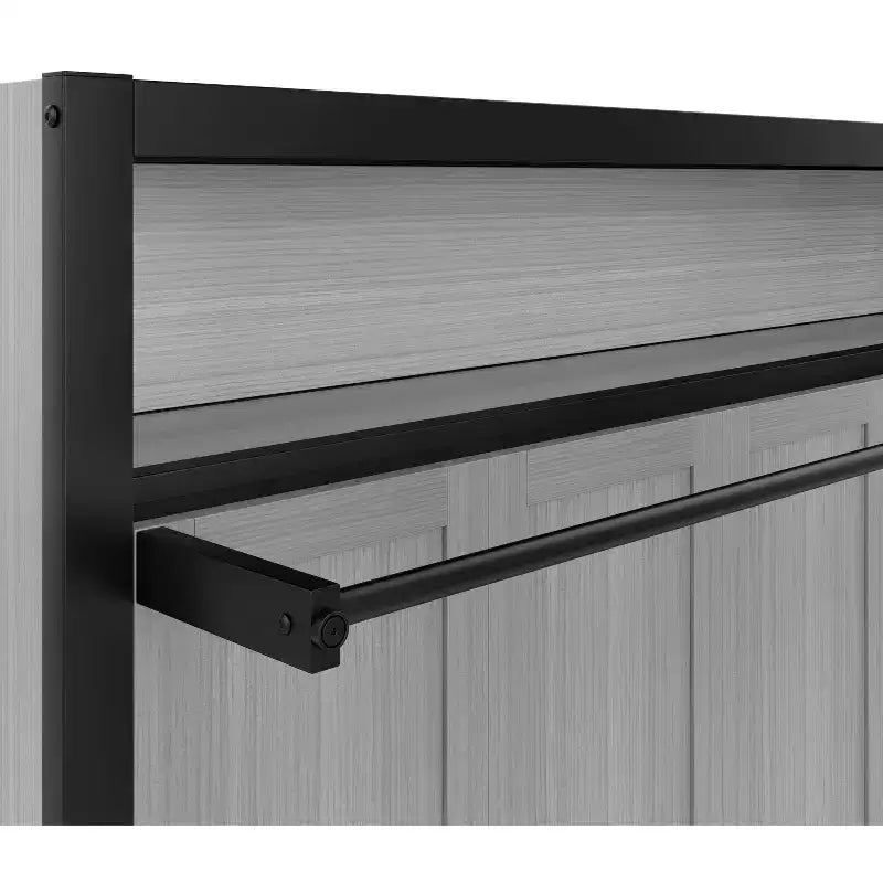 Lit escamotable double avec étagères, lit mural en métal avec design pliable pour petits espaces