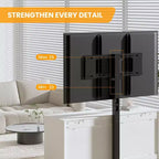 Meuble TV Acekool 6 tiroirs avec supports de stabilité, meuble média moderne en MDF, centre de divertissement pour salon