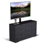 Meuble TV Acekool 6 tiroirs avec supports de stabilité, meuble média moderne en MDF, centre de divertissement pour salon