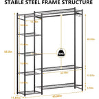Armoire de rangement, portante, avec 4 étagères, en acier, convient pour les vestiaires, les chambres, les entrées, etc. Noir