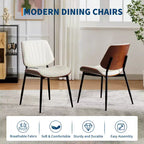 Lot de 2 chaises de salle à manger Acekool en cuir PU, dossier coque, chaises d'appoint style Mid-Century pour salle à manger ou cuisine