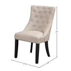 Chaises d'appoint rembourrées Prairie, lin crème (lot de 2 chaises)