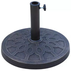 18 Round Resin Umbrella Base Stand, 26 lbs Market Parasol Holder with Decorative Pattern, Easy Setup