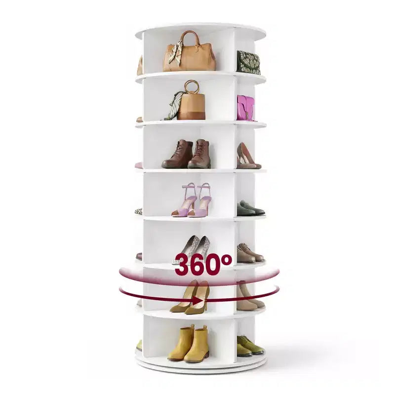 VASAGLE Étagère à chaussures tournante à 7 niveaux, organisateur de chaussures rotatif à 360 degrés autoportant, présentoir de sacs Lazy Susan