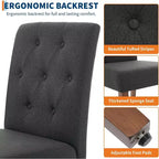 Button Tufted Parsons Dining Chairs Set of 2, Upholstered Fabric Kitchen Chairs with Padded Seats & Wood Legs, Living Room Kitchen Furniture