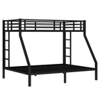 Metal Bunk Bed Twin XL over Queen with Guardrail for Kids and Teens