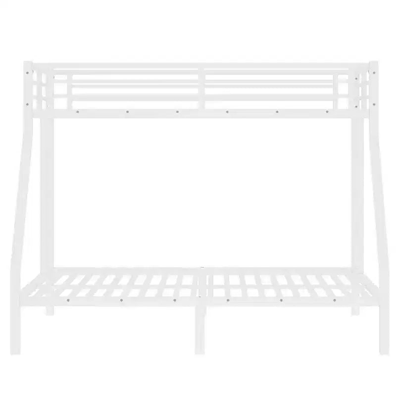 Metal Bunk Bed Twin XL over Queen with Guardrail for Kids and Teens