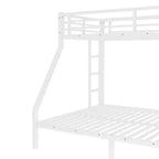 Metal Bunk Bed Twin XL over Queen with Guardrail for Kids and Teens