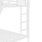 Metal Bunk Bed Twin XL over Queen with Guardrail for Kids and Teens