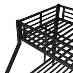 Metal Bunk Bed Twin XL over Queen with Guardrail for Kids and Teens