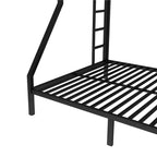 Metal Bunk Bed Twin XL over Queen with Guardrail for Kids and Teens