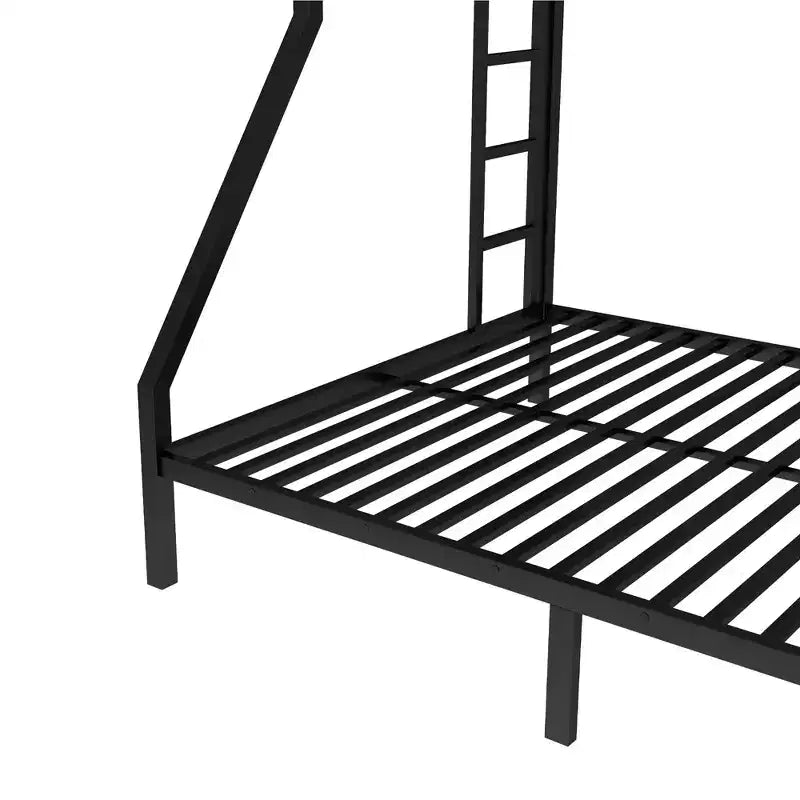 Metal Bunk Bed Twin XL over Queen with Guardrail for Kids and Teens
