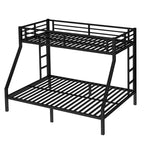 Metal Bunk Bed Twin XL over Queen with Guardrail for Kids and Teens