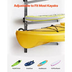 VEVOR Support de Rangement pour 4 Kayaks, Capacité de 136 kg, Support Mural Réglable Robuste pour Intérieur, Extérieur, Garage, Abri, Quai, Noir