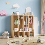 Acekool 4-Section Kids Coat Locker with 4 Cubbies & 8 Hooks for Classroom, Nursery & Home