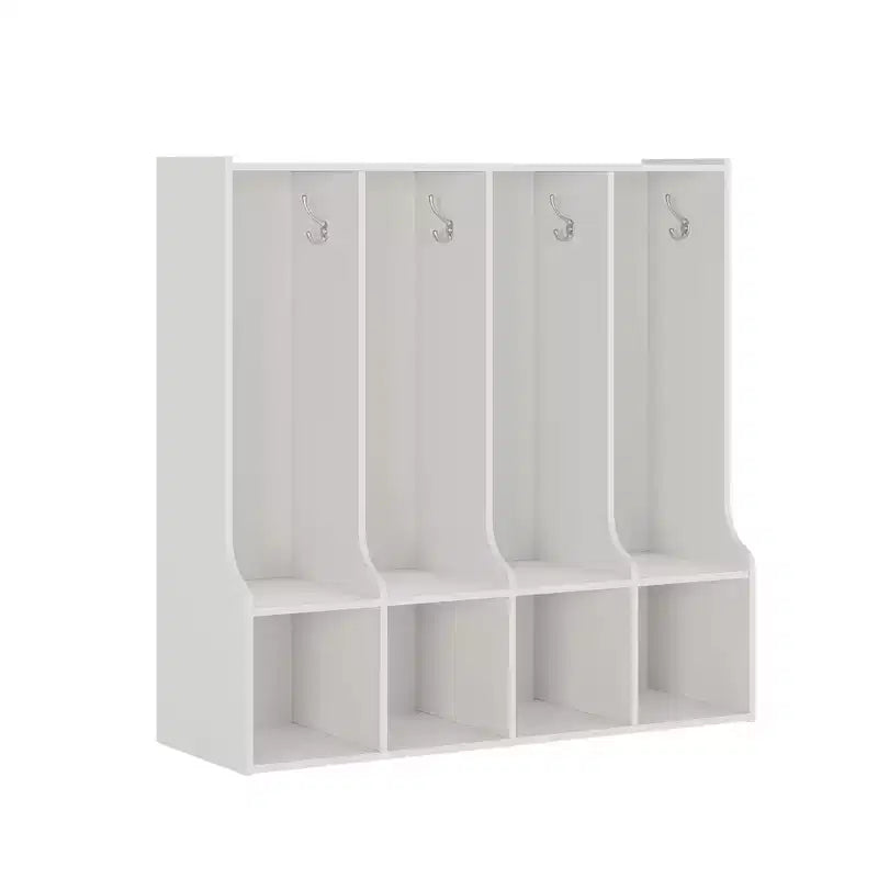 Acekool 4-Section Kids Coat Locker with 4 Cubbies & 8 Hooks for Classroom, Nursery & Home