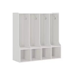 Acekool 4-Section Kids Coat Locker with 4 Cubbies & 8 Hooks for Classroom, Nursery & Home