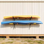 Porte-kayaks VEVOR pour 2 kayaks, capacité de 90 kg, support mural réglable robuste pour garage intérieur/extérieur, abri de jardin, quai, noir