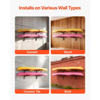 Porte-kayaks VEVOR pour 2 kayaks, capacité de 90 kg, support mural réglable robuste pour garage intérieur/extérieur, abri de jardin, quai, noir