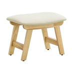 SONGMICS Repose-Pieds Pouf, Tabouret de Vanité Rembourré Sous le Bureau avec Cadre en Bois Massif