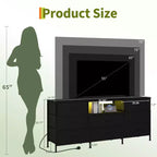 63 LED TV Stand Dresser with 8 Storage Drawers & LED Lighting, Steel Frame for 65-75 TV, Bedroom & Living Room Organizer