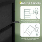 63 LED TV Stand Dresser with 8 Storage Drawers & LED Lighting, Steel Frame for 65-75 TV, Bedroom & Living Room Organizer