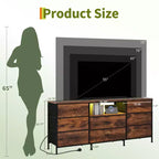63 LED TV Stand Dresser with 8 Storage Drawers & LED Lighting, Steel Frame for 65-75 TV, Bedroom & Living Room Organizer