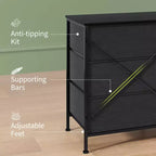 63 LED TV Stand Dresser with 8 Storage Drawers & LED Lighting, Steel Frame for 65-75 TV, Bedroom & Living Room Organizer