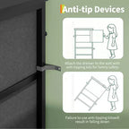63 LED TV Stand Dresser with 8 Storage Drawers & LED Lighting, Steel Frame for 65-75 TV, Bedroom & Living Room Organizer