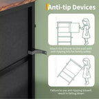 63 LED TV Stand Dresser with 8 Storage Drawers & LED Lighting, Steel Frame for 65-75 TV, Bedroom & Living Room Organizer