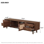 GDFStudio Enzo 70 Modern TV Stand with Rattan Doors and 4 Large Drawers