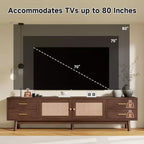 GDFStudio Enzo 70 Modern TV Stand with Rattan Doors and 4 Large Drawers