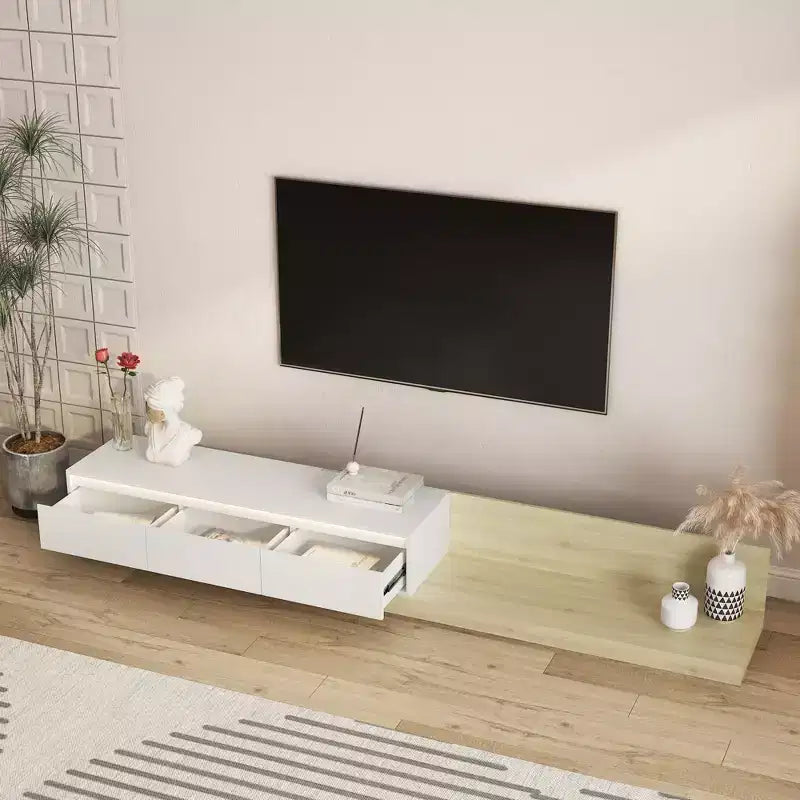 GDFStudio Ramsey Extendable LED TV Stand Entertainment Center with Storage